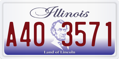IL license plate A403571
