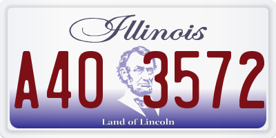 IL license plate A403572