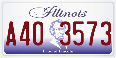 IL license plate A403573