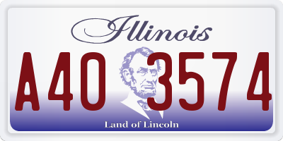IL license plate A403574