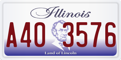 IL license plate A403576