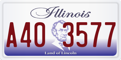 IL license plate A403577