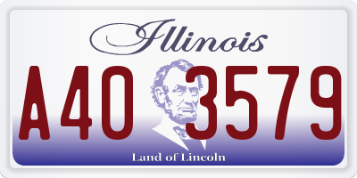 IL license plate A403579