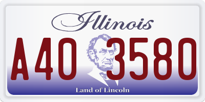 IL license plate A403580