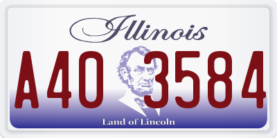 IL license plate A403584