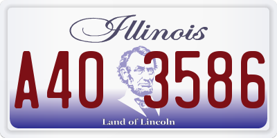 IL license plate A403586