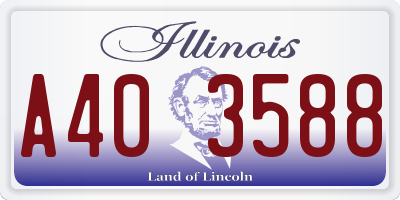IL license plate A403588