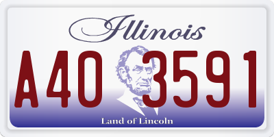 IL license plate A403591
