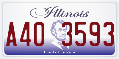 IL license plate A403593