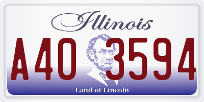 IL license plate A403594