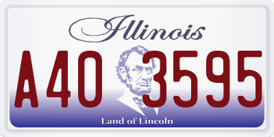 IL license plate A403595
