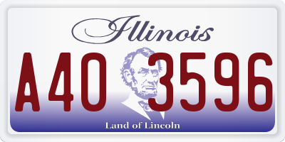 IL license plate A403596