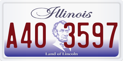 IL license plate A403597