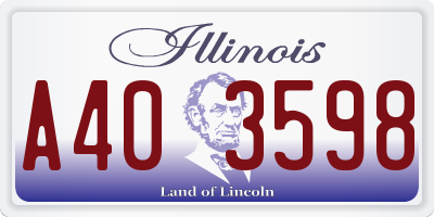 IL license plate A403598