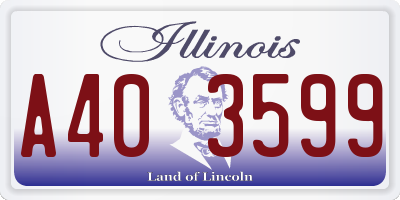 IL license plate A403599