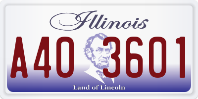 IL license plate A403601
