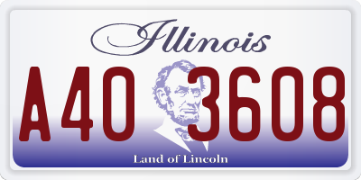 IL license plate A403608