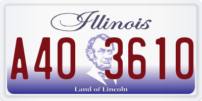 IL license plate A403610
