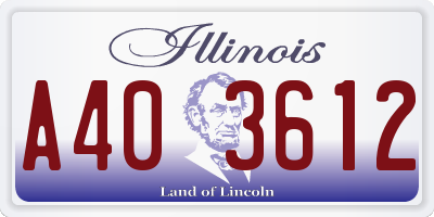 IL license plate A403612
