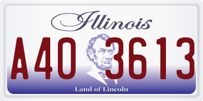 IL license plate A403613