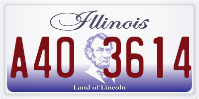 IL license plate A403614