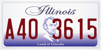 IL license plate A403615