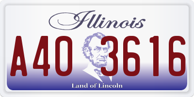 IL license plate A403616