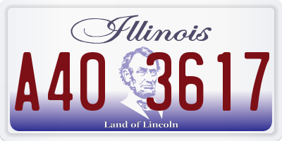 IL license plate A403617