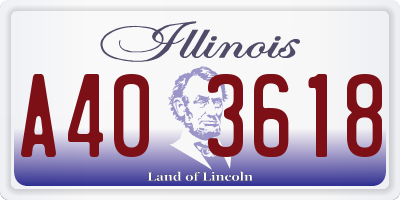 IL license plate A403618