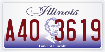 IL license plate A403619