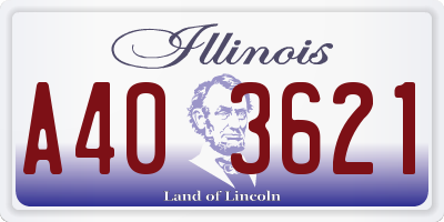 IL license plate A403621