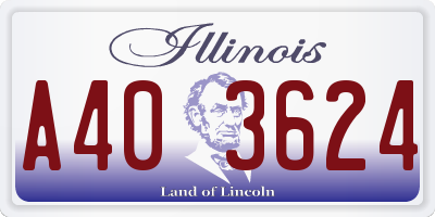 IL license plate A403624