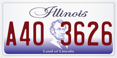 IL license plate A403626