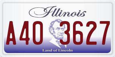 IL license plate A403627