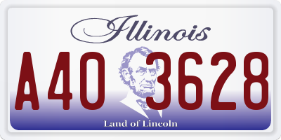 IL license plate A403628