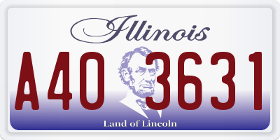 IL license plate A403631