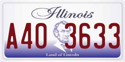 IL license plate A403633