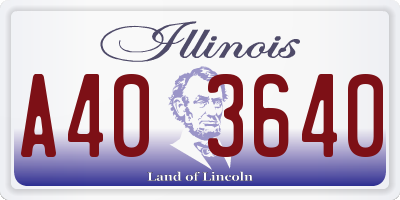IL license plate A403640
