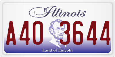 IL license plate A403644