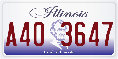 IL license plate A403647