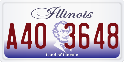 IL license plate A403648