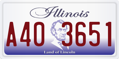 IL license plate A403651