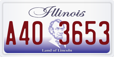 IL license plate A403653