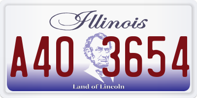 IL license plate A403654