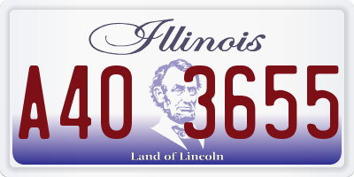 IL license plate A403655