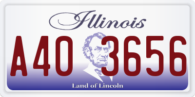 IL license plate A403656