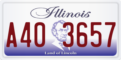 IL license plate A403657