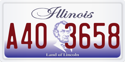 IL license plate A403658