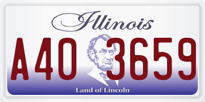 IL license plate A403659