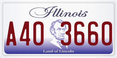 IL license plate A403660